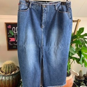 Medium Wash Midi Denim Skirt